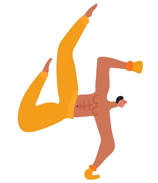 Illustration of a person doing Copoeira