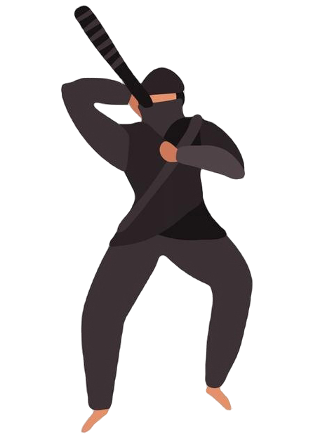 Illustration of a person doing Ninjutsu