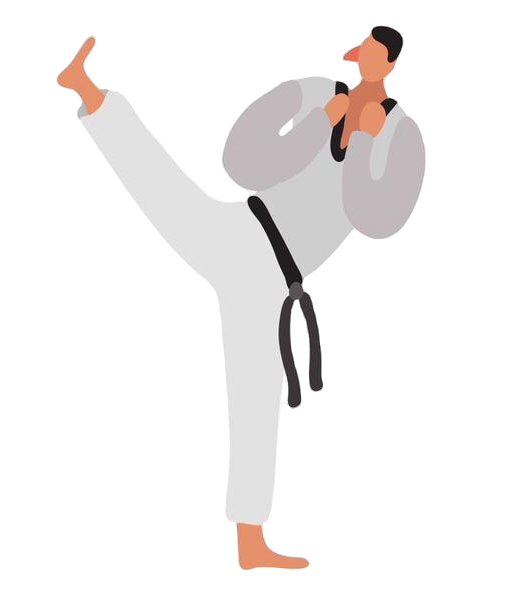 Illustration of a person doing Tae Kwon Do